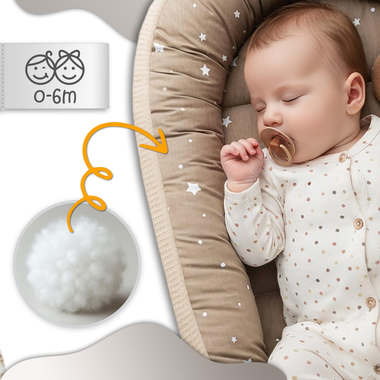 Totsy Baby beebipesa Baby Nest Pod, 90 × 50 cm – Deer Brown