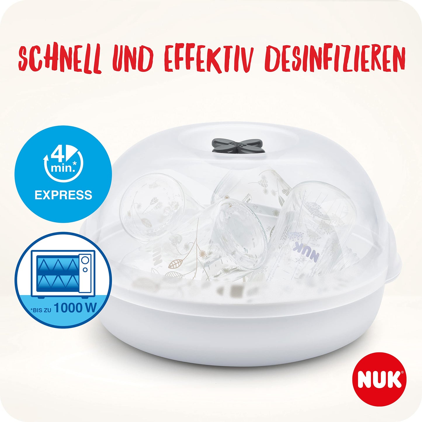 NUK Micro Express Plus mikrolaine sterilisaator lutipudelitele