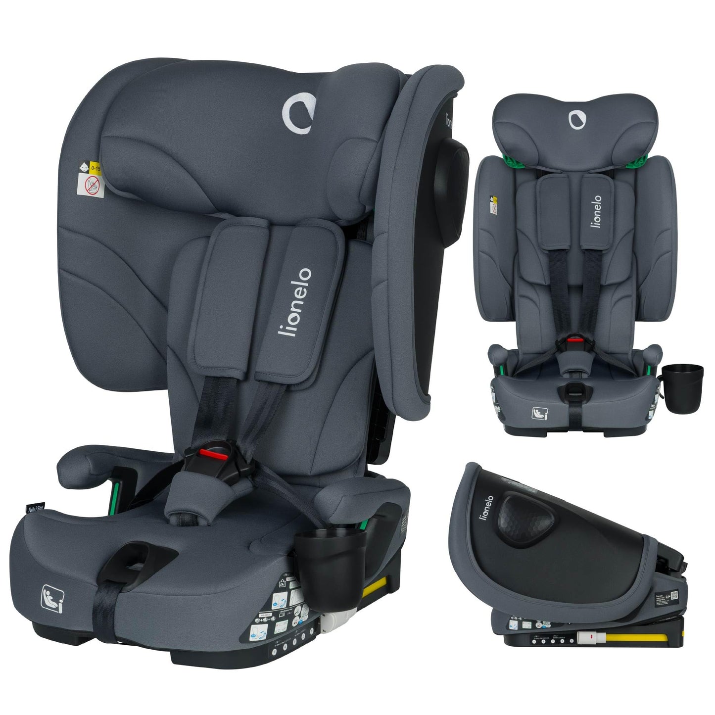 Lionelo Nelly i-Size ISOFIX turvatool 76–150 cm, kokkupandav, grafiithall
