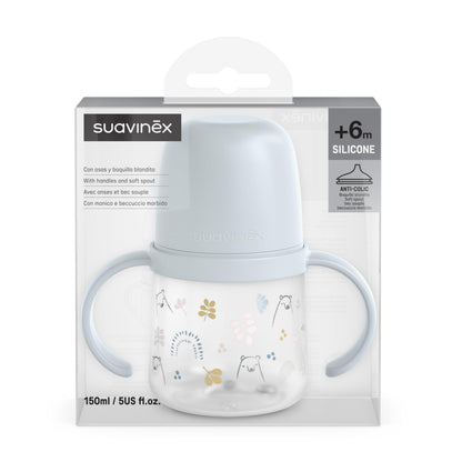 Suavinex Bears treeningtass käepidemetega, 150 ml, sinine