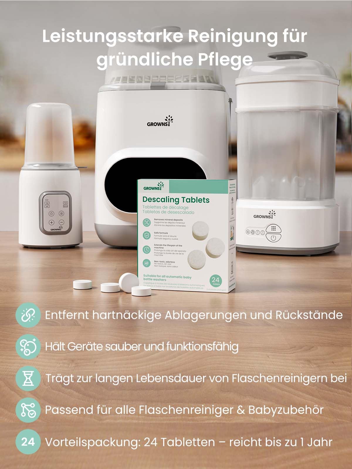 Grownsy Baby Bottle Washer Pro pudelipesumasin, sterilisaator ja kuivati