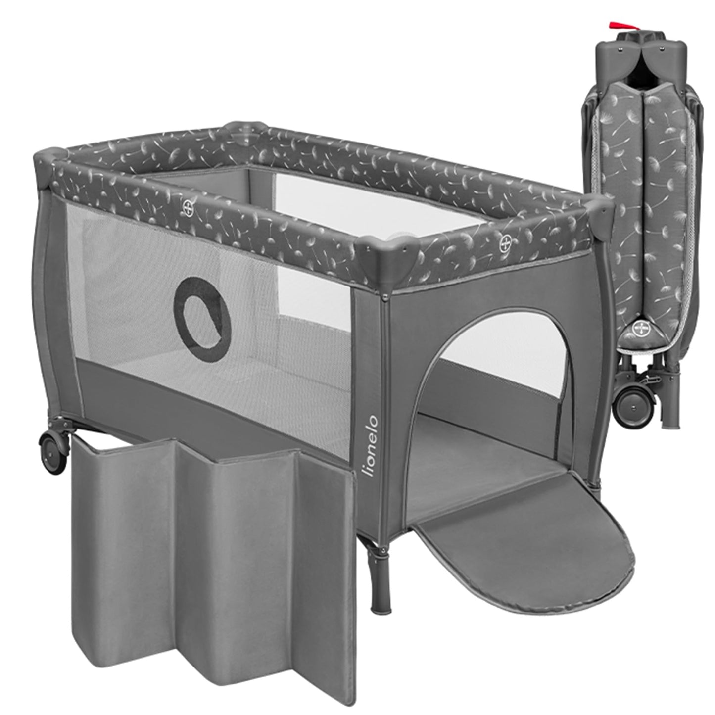 Lionelo Stefi Plus reisivoodi kuni 15 kg (2-tasandiline), hall-valge