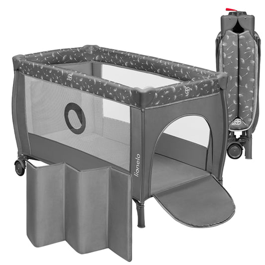 Lionelo Stefi Plus reisivoodi kuni 15 kg (2-tasandiline), hall-valge