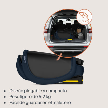 Lionelo Orin i-Size turvatool 100–150 cm ISOFIX, kokkuvolditav, (tumesinine)