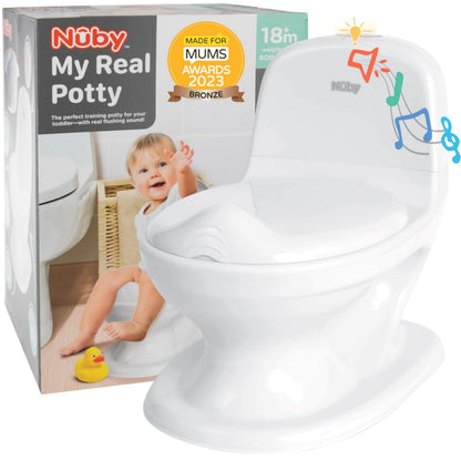 Nuby My Real Potty realistliku heliefektiga treeningpott, eemaldatav anum ja libisemiskindel põhi