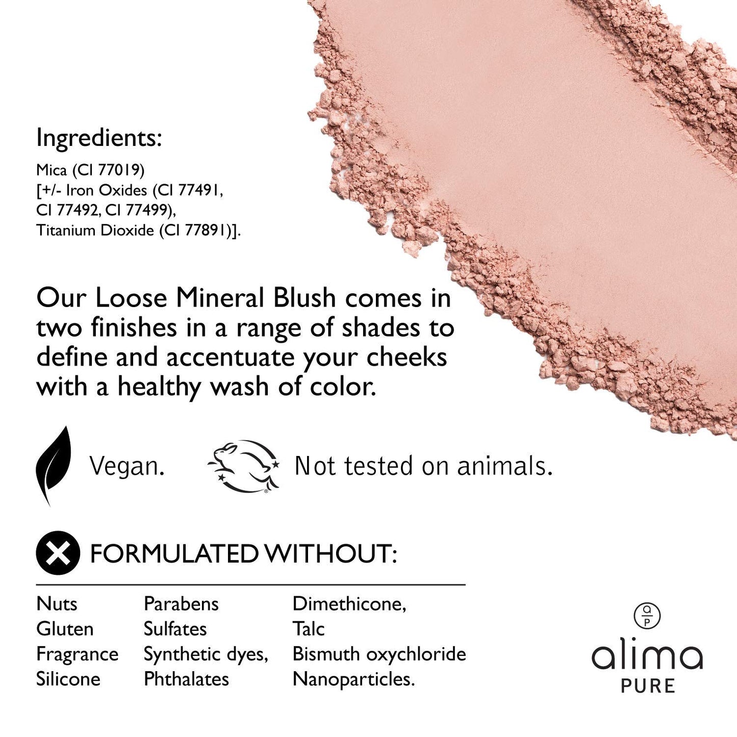 Alima Pure mineraalne põsepuna Satin Matte, erinevad toonid, 4.5 g