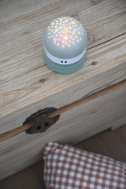 BÉABA Pixie Projector öölamp 3-värvise tähistaeva, 9 heli, nutika unehäire ja USB laadimisega, salveiroheline