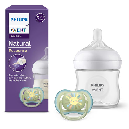 Philips Avent Natural Response kinkekomplekt – lutipudel 125 ml + Ultra Air lutt (0+)