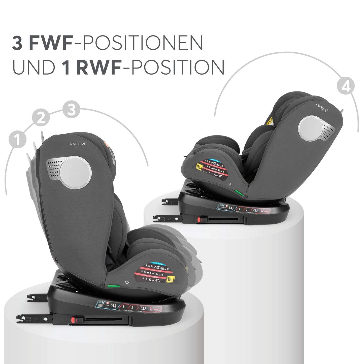 Kikka Boo turvatool i-MOOVE 2, i-SIZE, 40-150 cm, ISOFIX, 360° pöörduv, tumehall