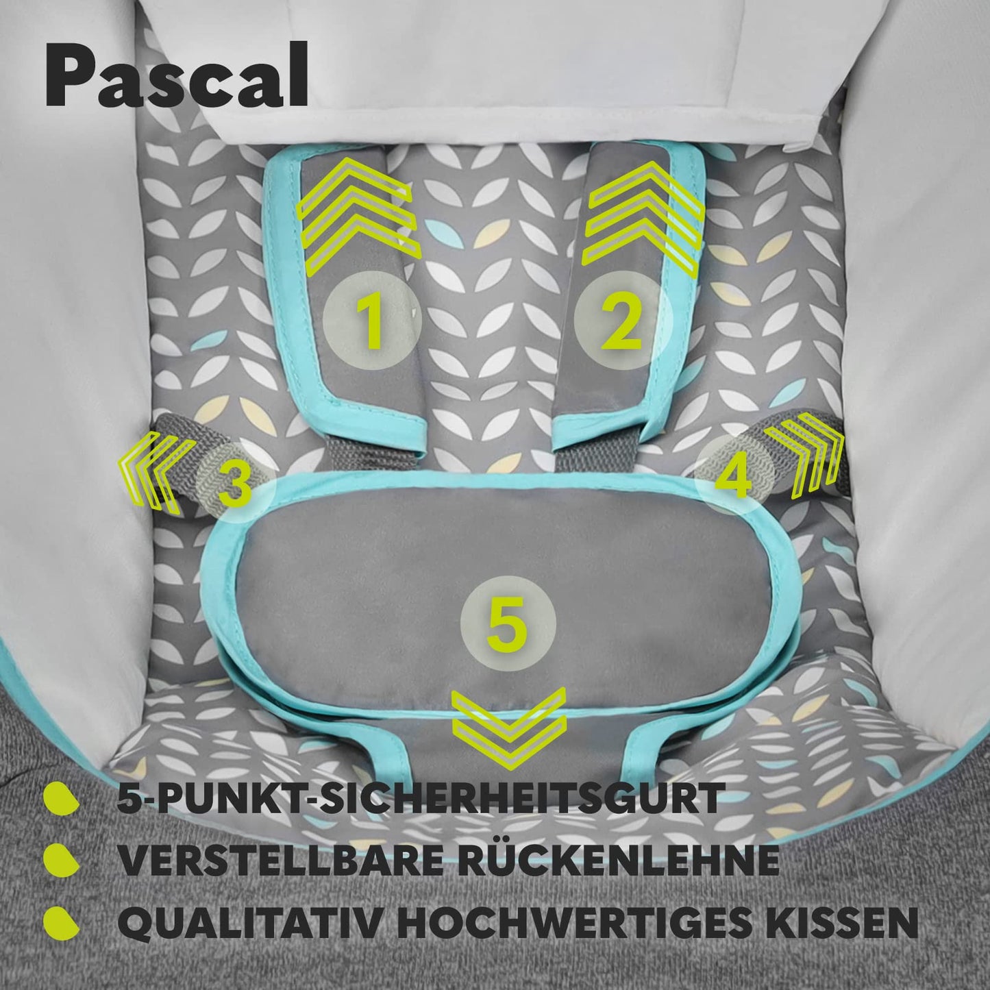 Lionelo Pascal vibreeriv beebi kiiktool, meloodiate ja mängukarusselliga, Grey Dove
