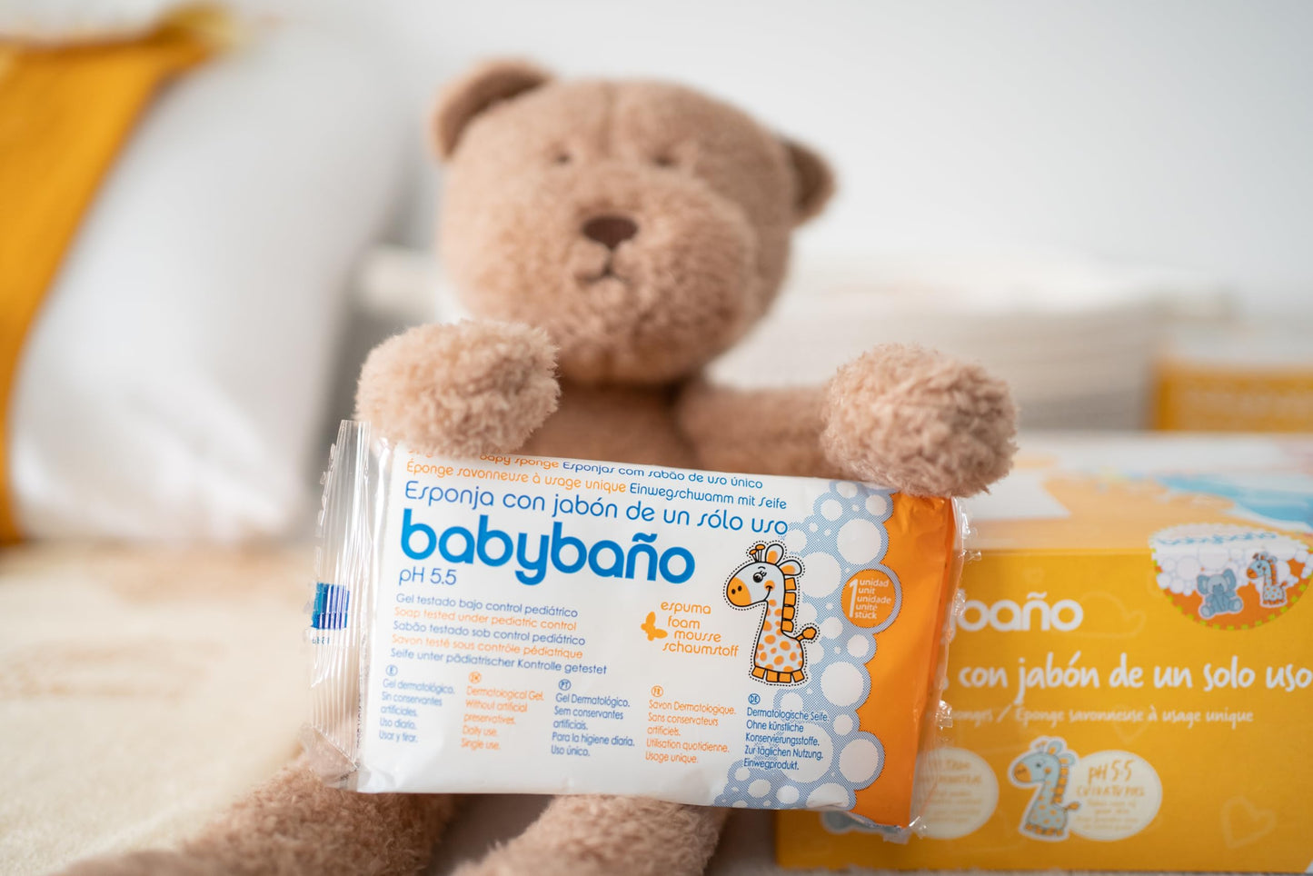 Babybaño ühekordsed seebiga pesukäsnad imikutele ja väikelastele