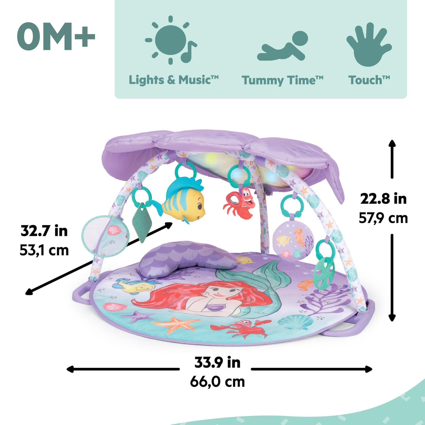 Bright Starts Disney Baby The Little Mermaid muusikaline mängumatt valgustega