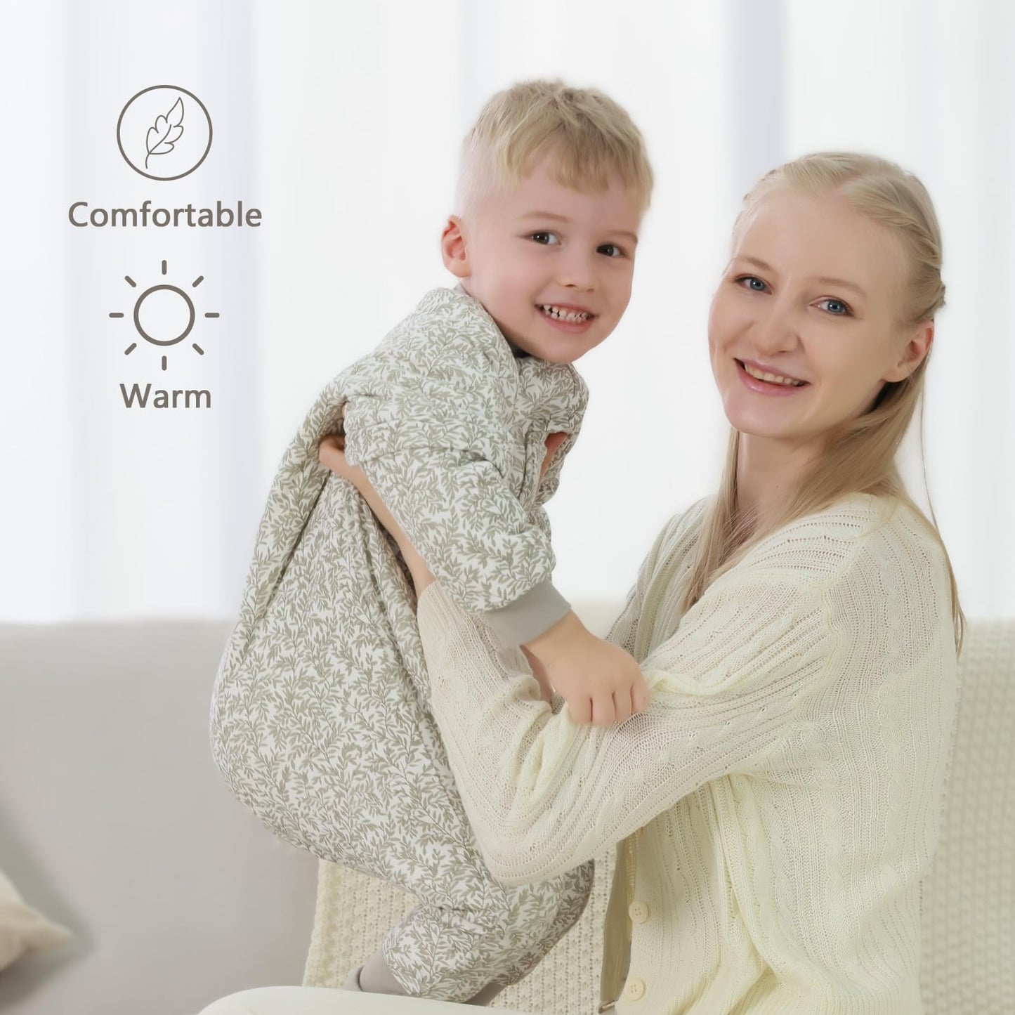 Mosebears jalgadega magamiskott 2.5 TOG, eemaldatavad varrukad, Leaf, 18–36 kuud