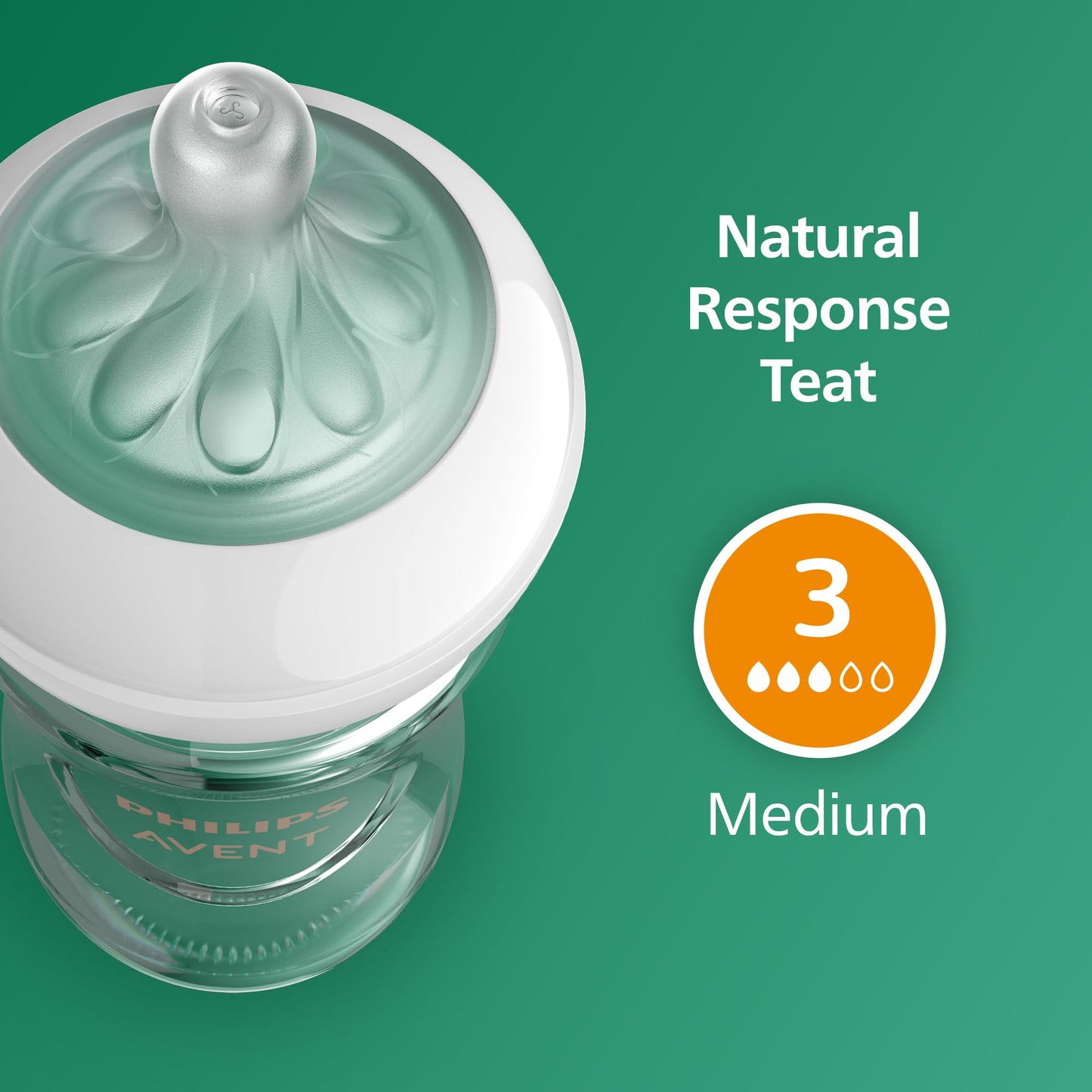Philips Avent Natural Response klaasist lutipudel 240 ml, 3+ kuud
