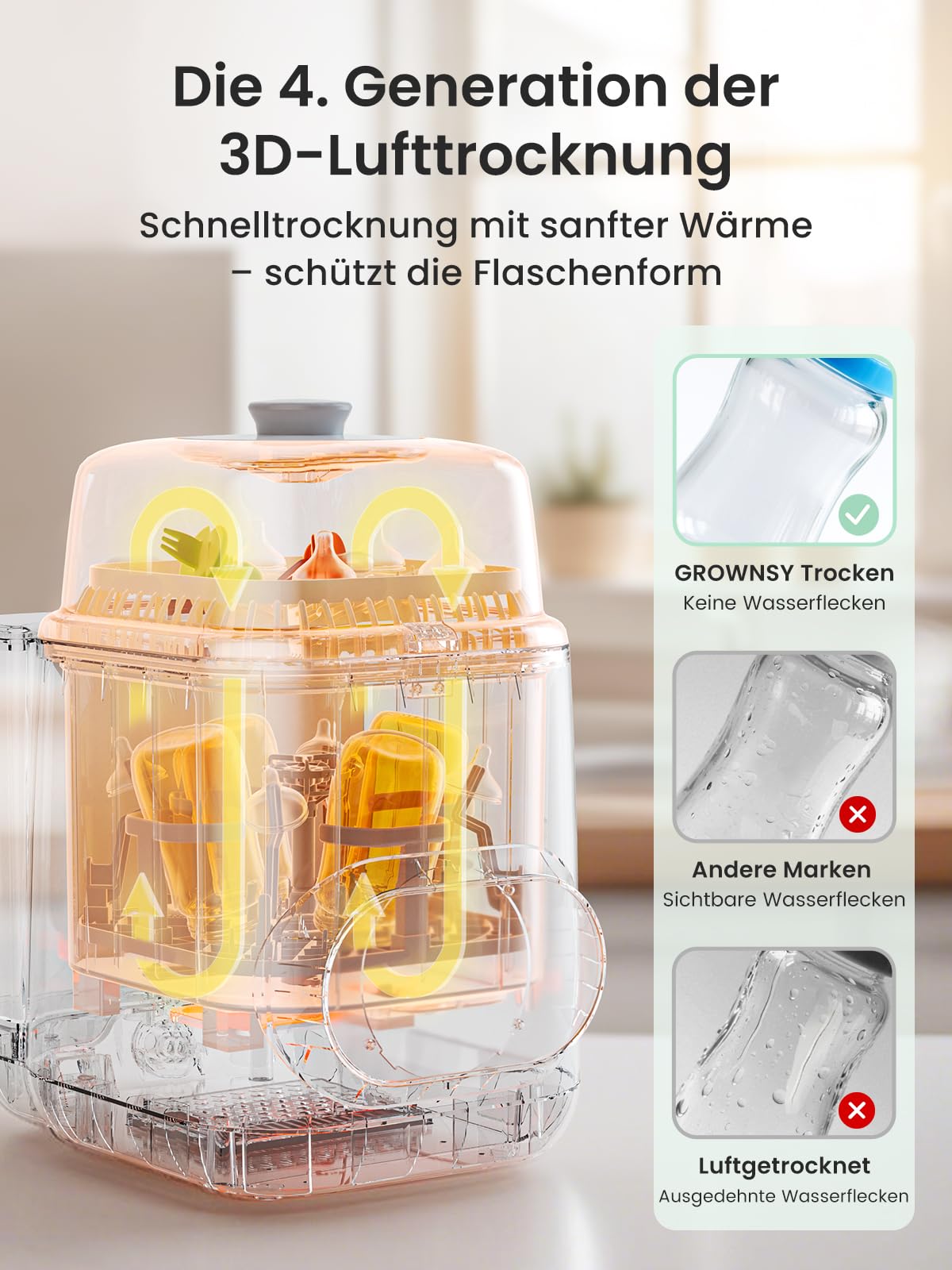 Grownsy Baby Bottle Washer Pro pudelipesumasin, sterilisaator ja kuivati