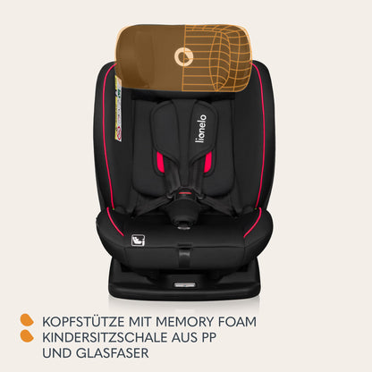 Lionelo Aart i-Size turvatool 40-150 cm, Carbon Red, turvavööga kinnitatav