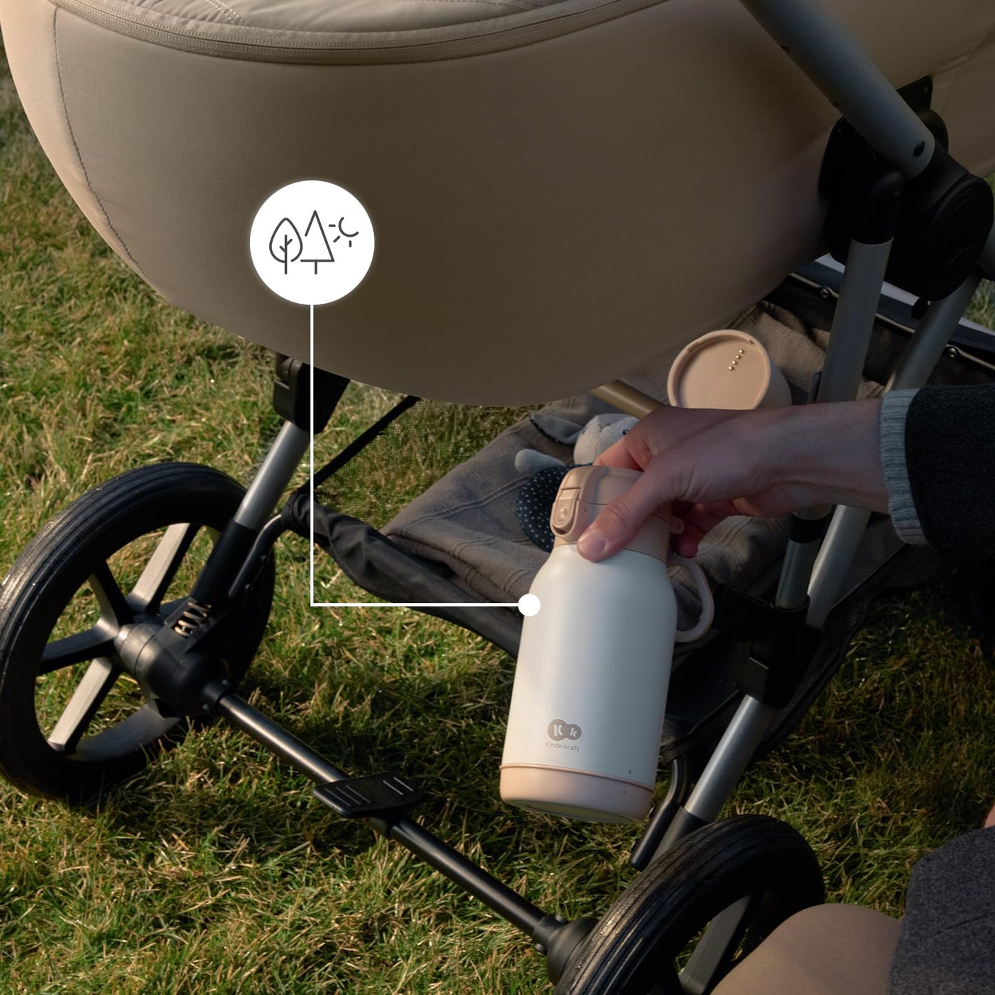 Kinderkraft GAJA pudelisoojendaja 2-ühes termospudel 500 ml, hall