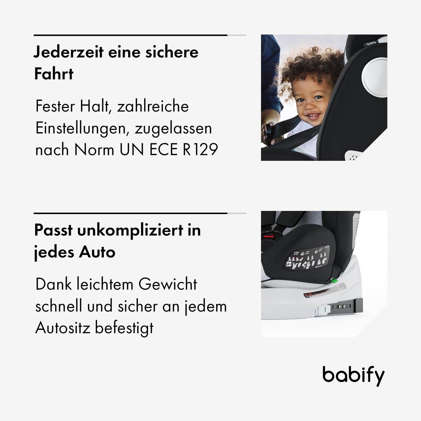 Babify Onboard 360° pöörlev turvatool 40–150 cm i-Size ISOFIX, hall