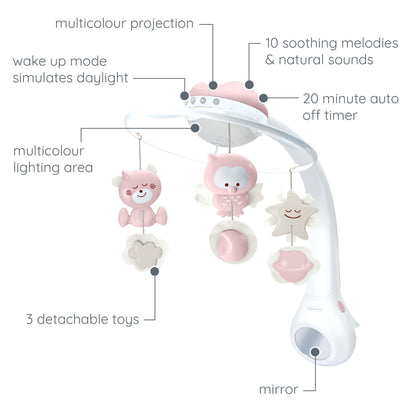 Infantino 3-ühes projektoriga muusikaga voodikarussell Dusty Rose