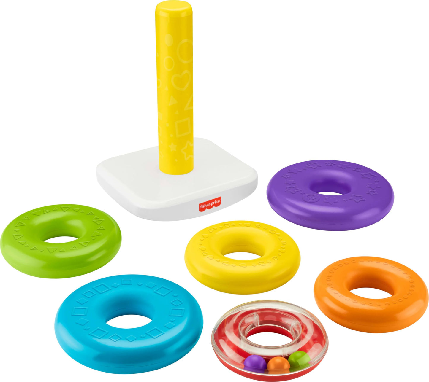 Fisher-Price hiiglaslik Rock-a-Stack rõngatorn, 36 cm, mitmevärviline, 1+ aastat