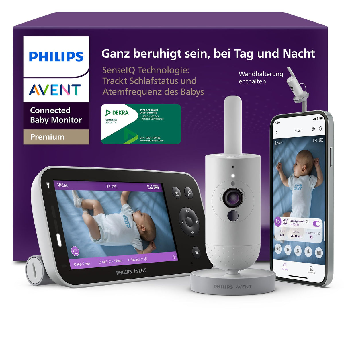 AVENT Premium Connected beebimonitor SCD974/26, 1080p HD-kaamera, rakendusega, valge