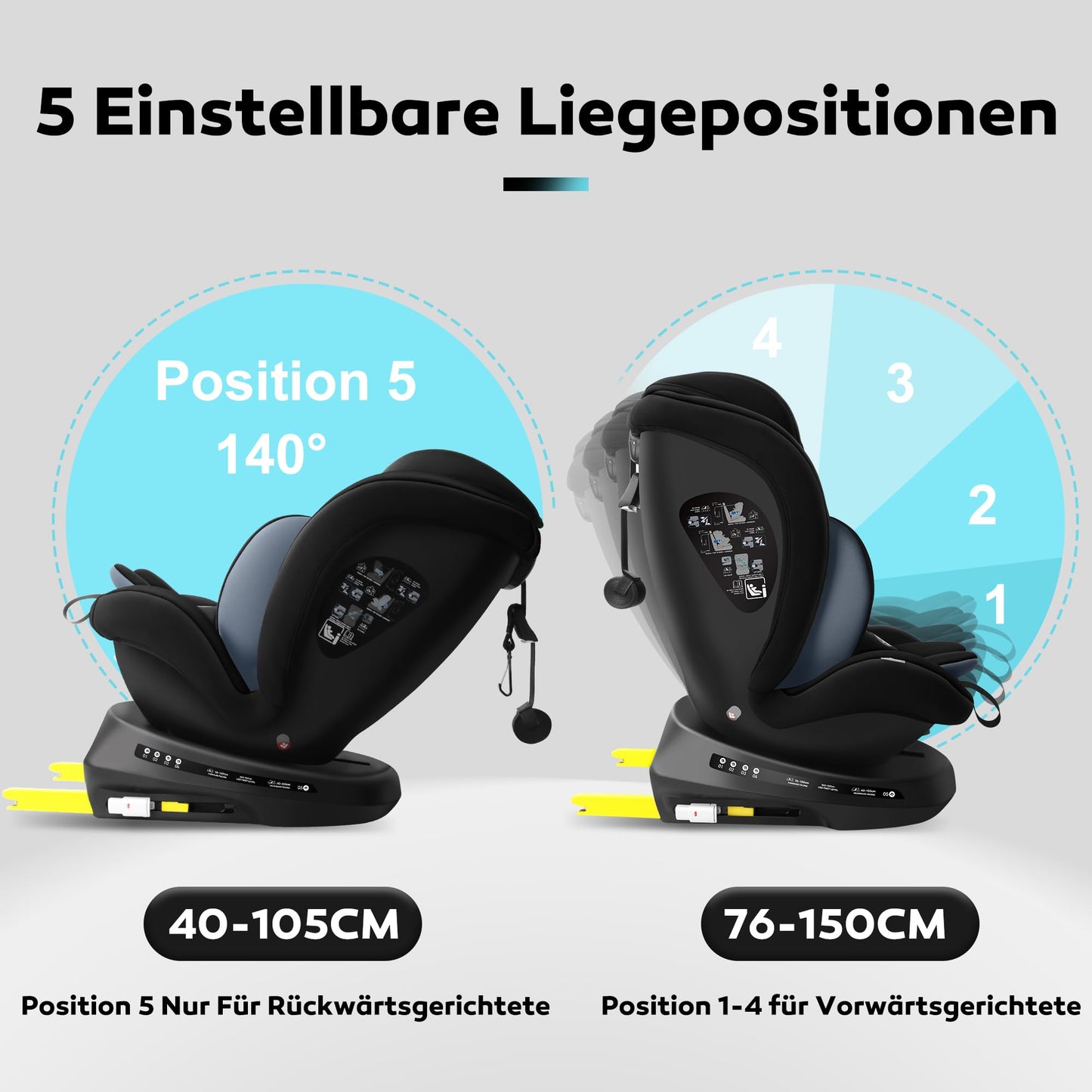 LETTAS I-Size 360° pööratav turvatool 40–150 cm (0–36 kg)