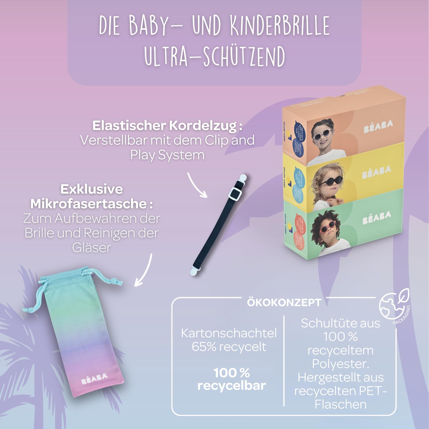 Béaba laste päikeseprillid Joy Neonpink 9-24 kuud, CAT 3, 100% UV-kaitse