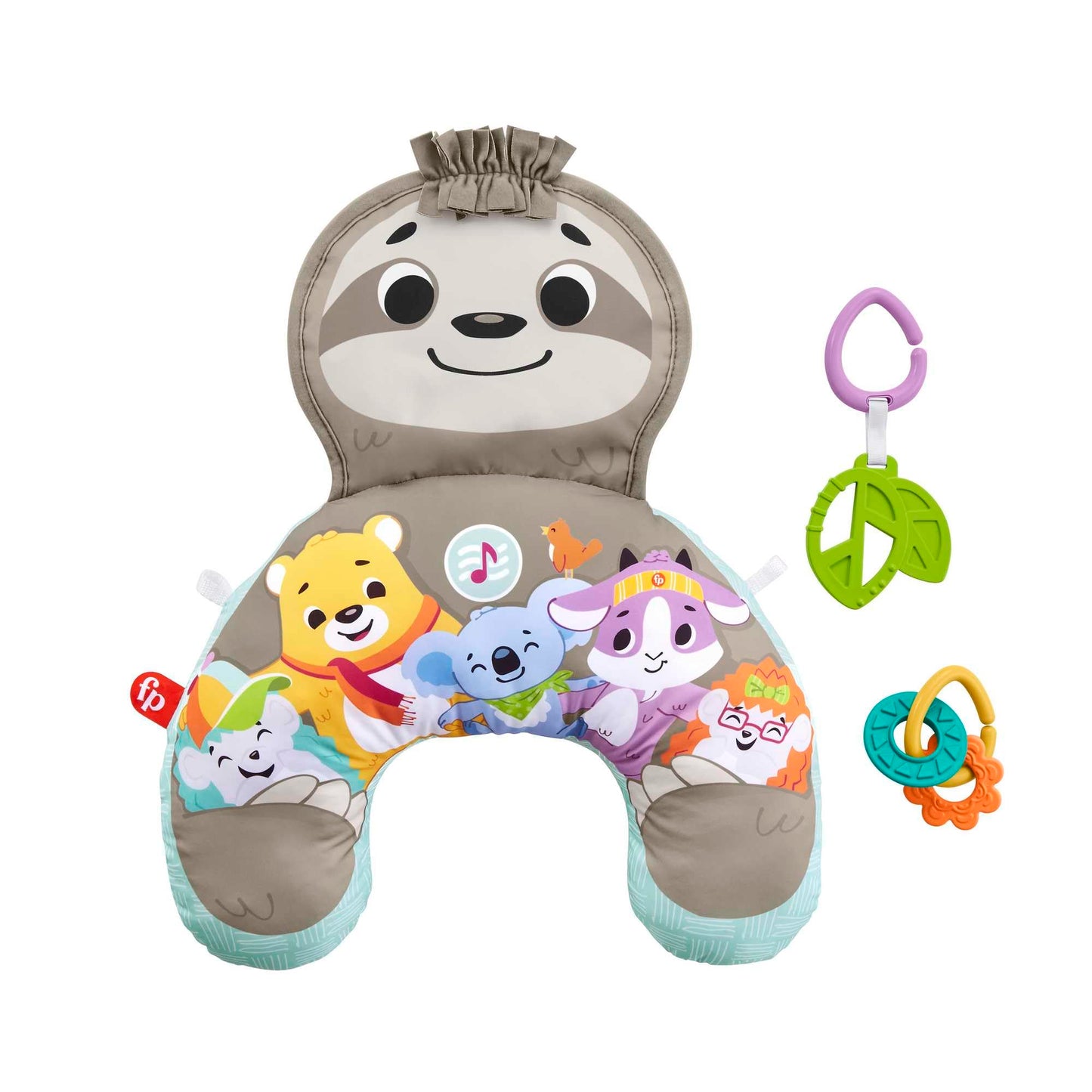Fisher-Price Music & Vibe laiskloomaga kõhuli-oleku tugipadi/kõhupadi beebile
