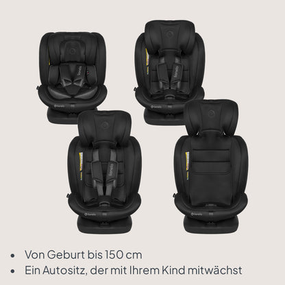 Lionelo Bastiaan i-Size 360° turvatool, 0-36 kg, 40-150 cm, Black Carbon