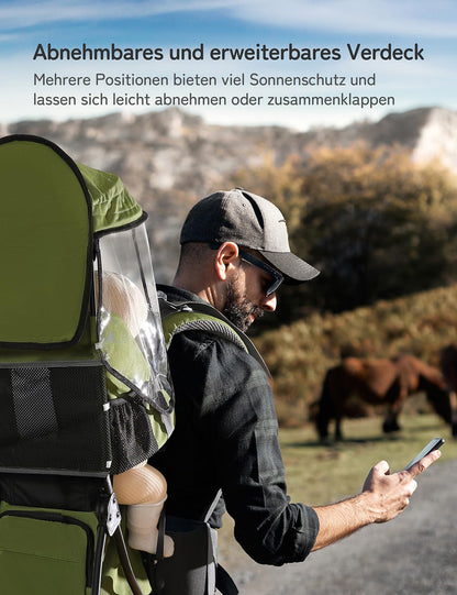 Besrey matkaseljakott lapsekandmiseks, kokkupandav ja kerge, Army Green