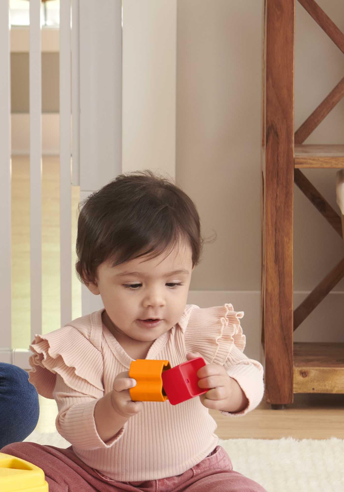 Fisher-Price värvilised klotsid ämbris, sorteerimis- ja ladumismäng, 10 tk, 6+ kuud