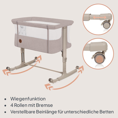 Lionelo Aurora 3-in-1 vooditasku, häll ja beebivoodi kuni 9 kg, Beige Cappuccino