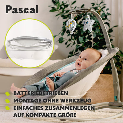 Lionelo Pascal vibreeriv beebi kiiktool, meloodiate ja mängukarusselliga, Grey Dove