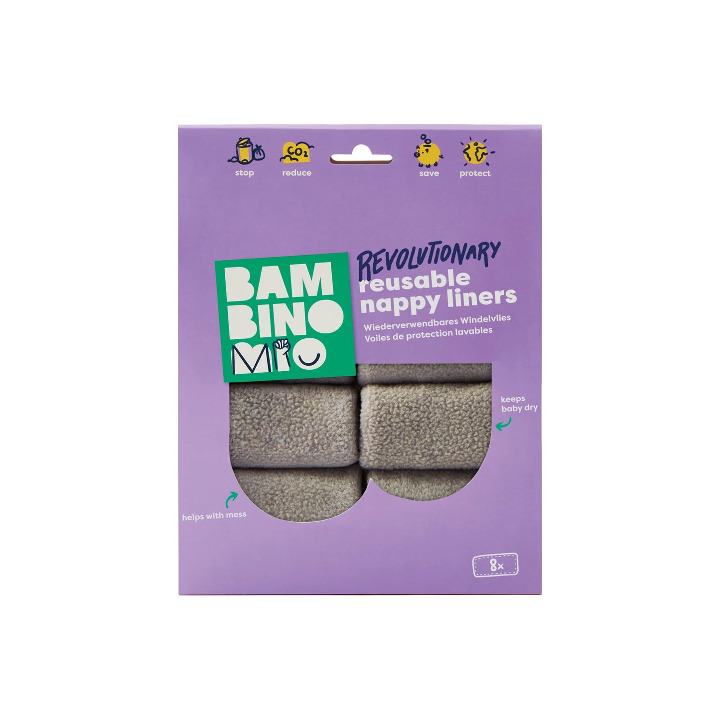 Bambino Mio korduvkasutatavad mähkmesisud, fliis, 8 tk