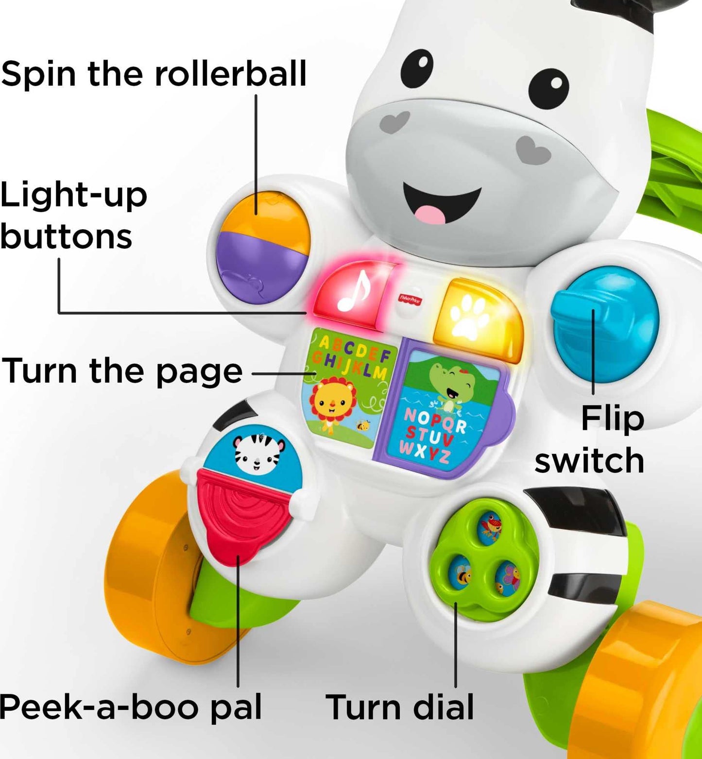 Fisher-Price Zebra kõndimistugi – muusika ja tuledega alates 6. elukuust, sebra