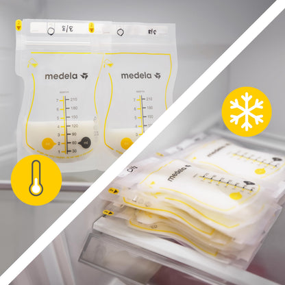 Medela Easy Pour rintamaidon säilytyspussit 210 ml, 50 kpl, valkoinen