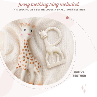 Sophie la girafe kinkekomplekt (Award Set) – looduslikust kummist närimislelud