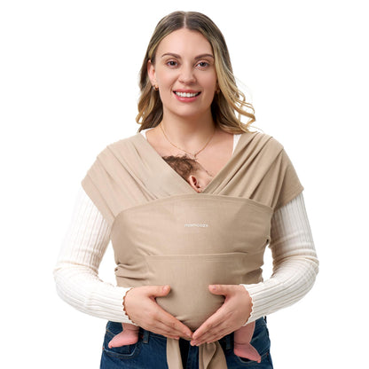 Momcozy Ring Sling -kantoliina vastasyntyneelle, 3,6-15 kg, vaalea kahvinruskea