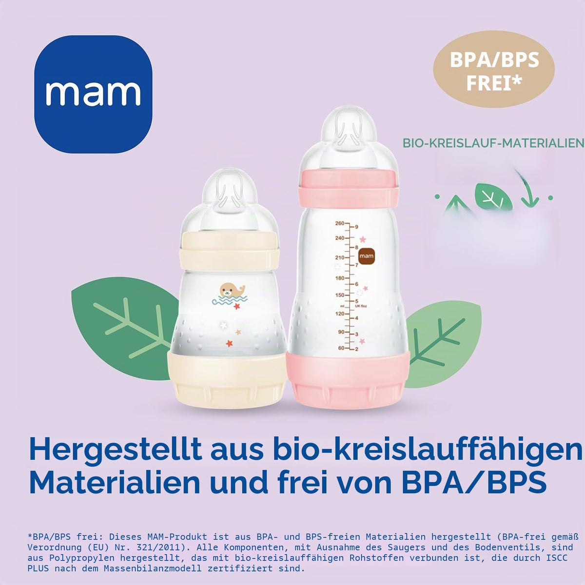 MAM Easy Start Anti-Colic tuttipullosetti 2 kpl, 260 ml, vaaleanpunainen, 2-4 kk, A138