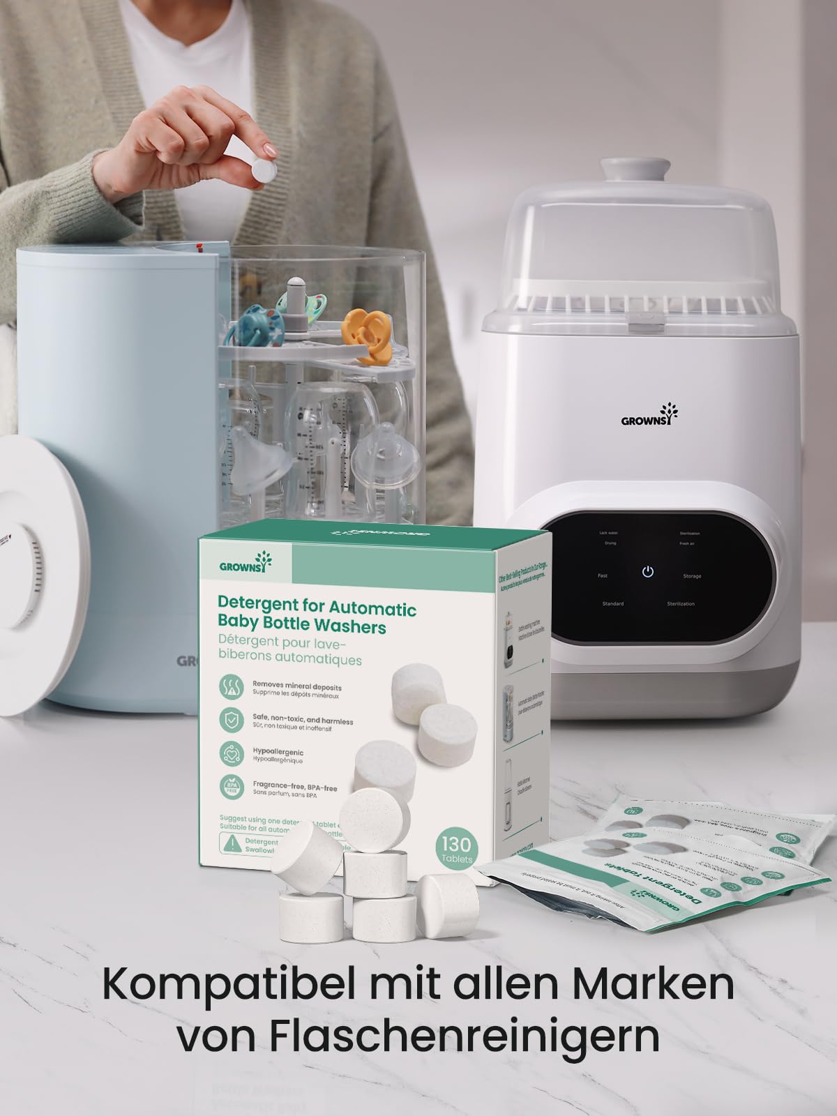 Grownsy Baby Bottle Washer Pro pudelipesumasin, sterilisaator ja kuivati