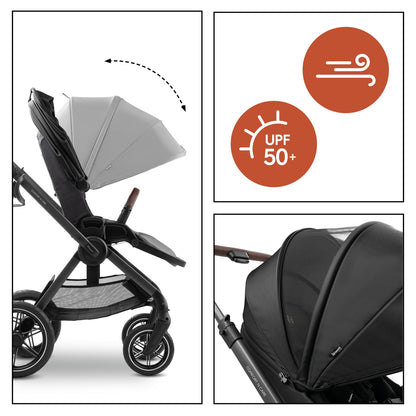 hauck Comfort N Care must jalutuskäru, jalakattega, alates sünnist kuni 22 kg