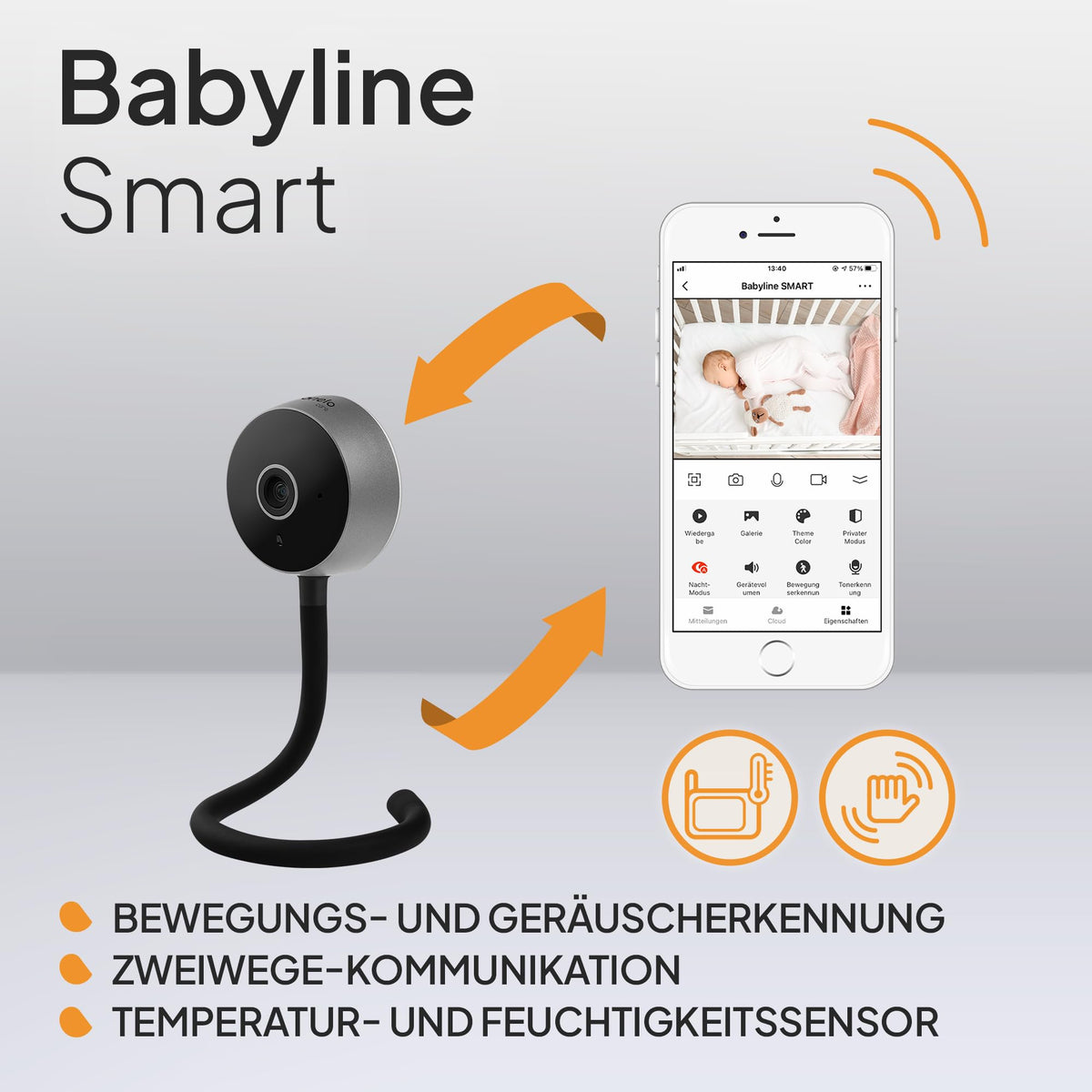 Lionelo Care Babyline Smart -itkuhälytin, musta, BABYLINE SMART