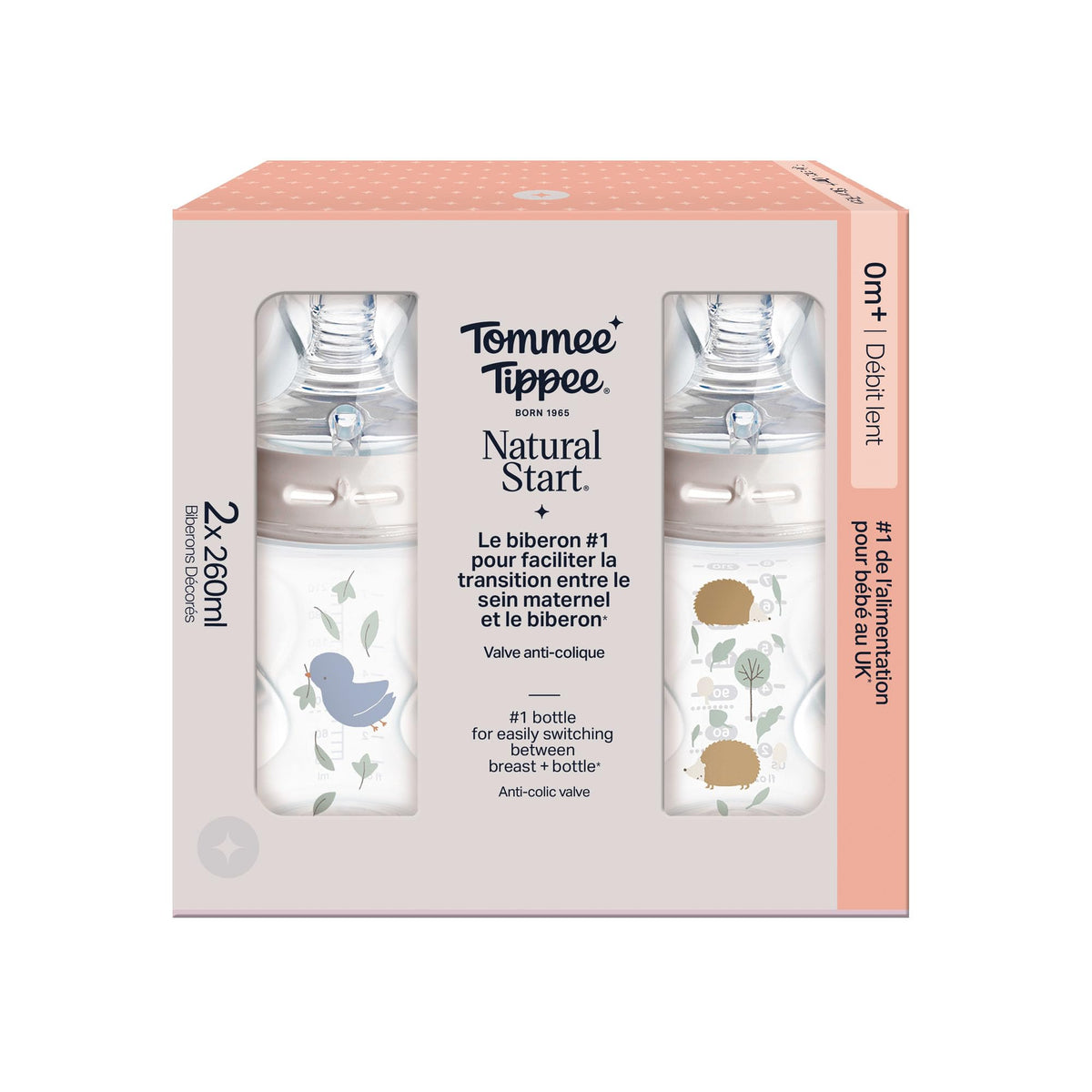 Tommee Tippee Natural Start koliikinesto-tuttipullo 260 ml, 2 kpl, 452021