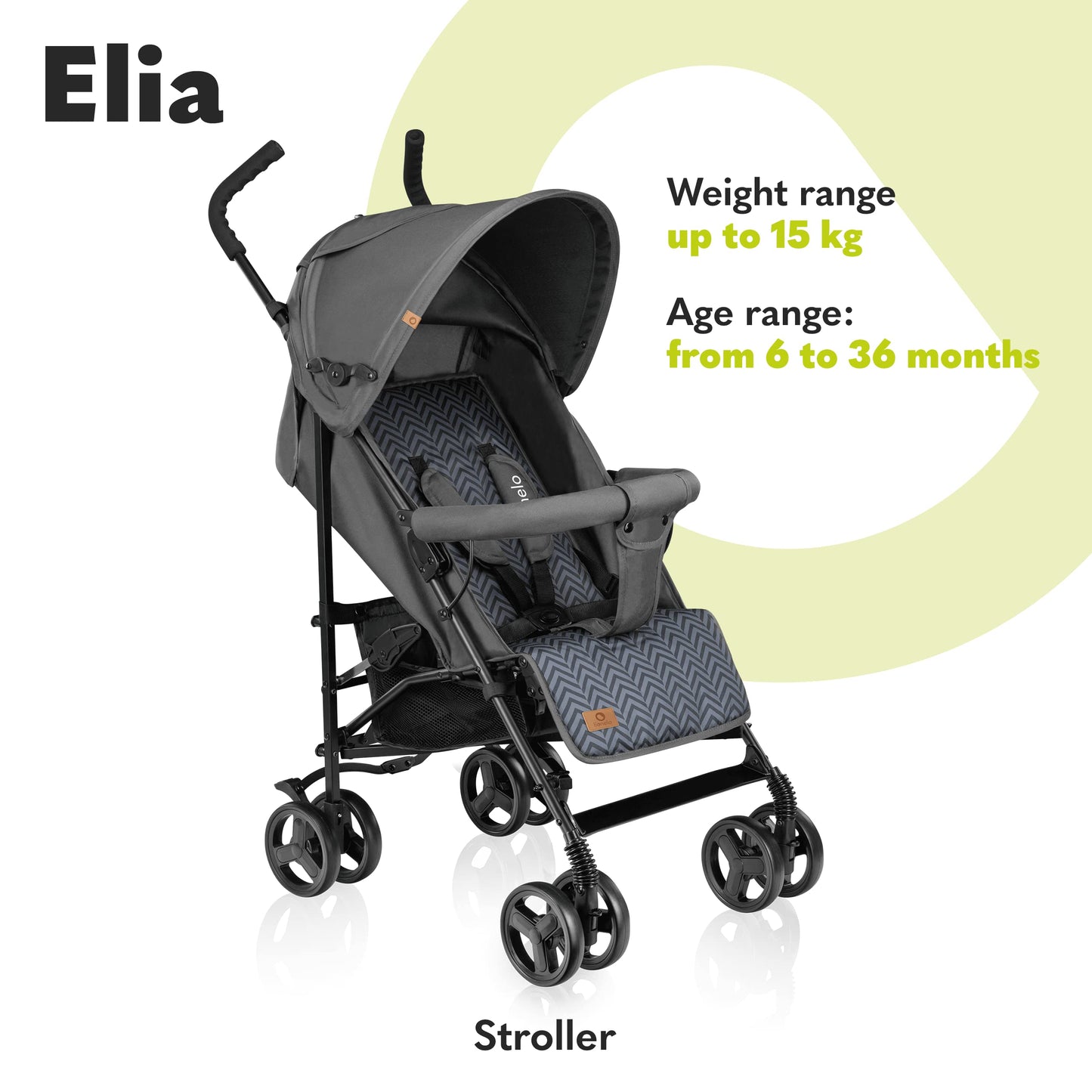 Lionelo Elia kokkupandav jalutuskäru, kuni 15 kg, Graphite