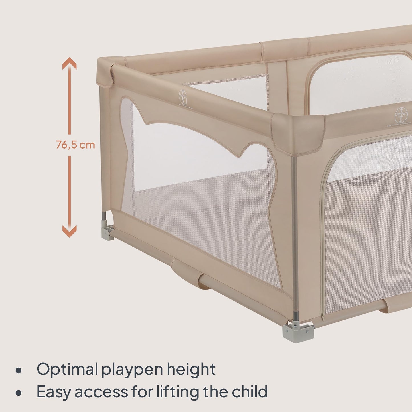 Lionelo Florence Easy Fold XL beebiaedik 150 × 180 cm, kokkupandav ja kerge, beež
