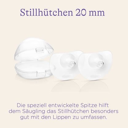 Lansinoh rinnanibukaitsed 20 mm, suurus 1, 2 tk koos hoiukarbiga