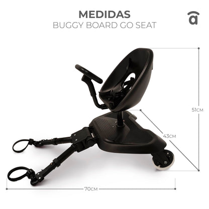 Asalvo Go Seat 2-in-1 universaalne jalutuskäru lisaiste, must, 2-5 a, kuni 20 kg