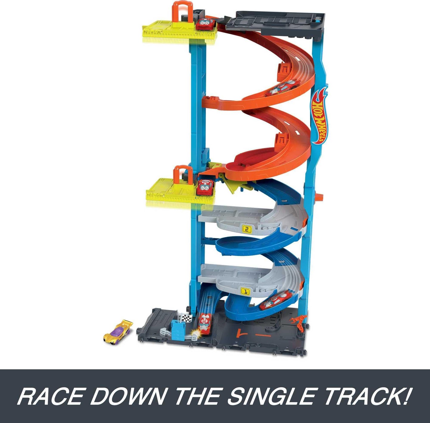 Hot Wheels City 2-in-1 renntorn, üherajalisest tornist kahe rajaga võidusõidurajaks muudetav (HKX43)