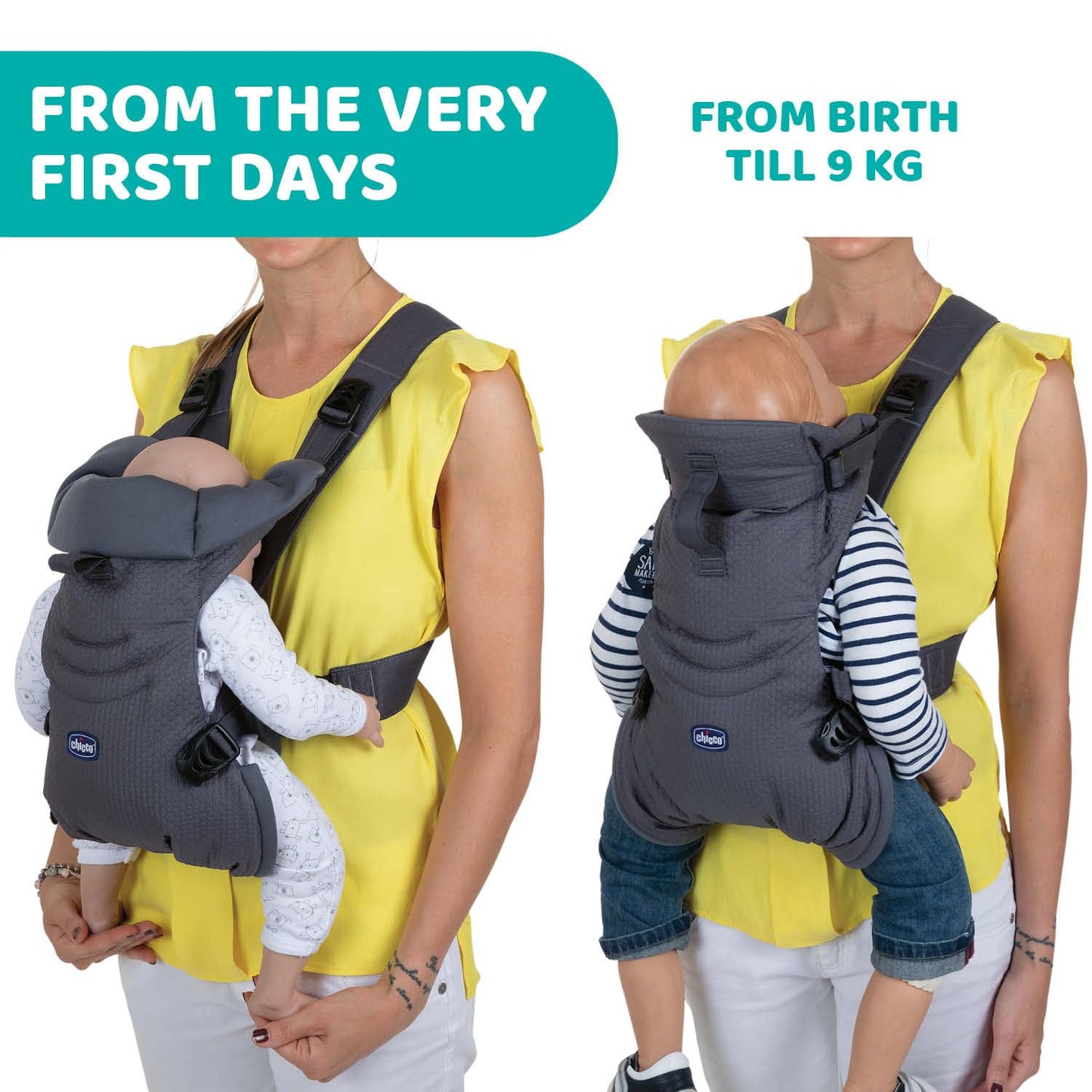 Chicco EasyFit beebikandekott vastsündinule, hall, kuni 9 kg
