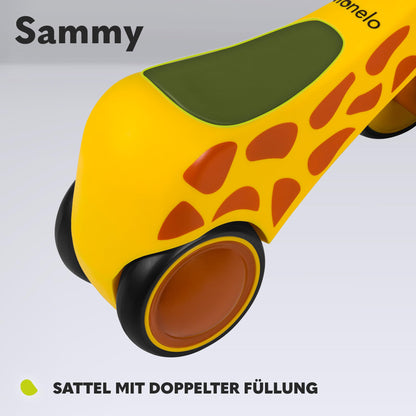 Lionelo Sammy jooksuratas 1–3 a, 4 rattaga, kollane Honey